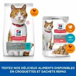 HILL'S - Croquettes chat science plan sterilised young adult poulet - hill's 1,5 kg