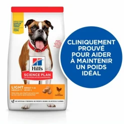 HILL'S - Croquettes chien science plan adulte light medium poulet - hill's 14 kg