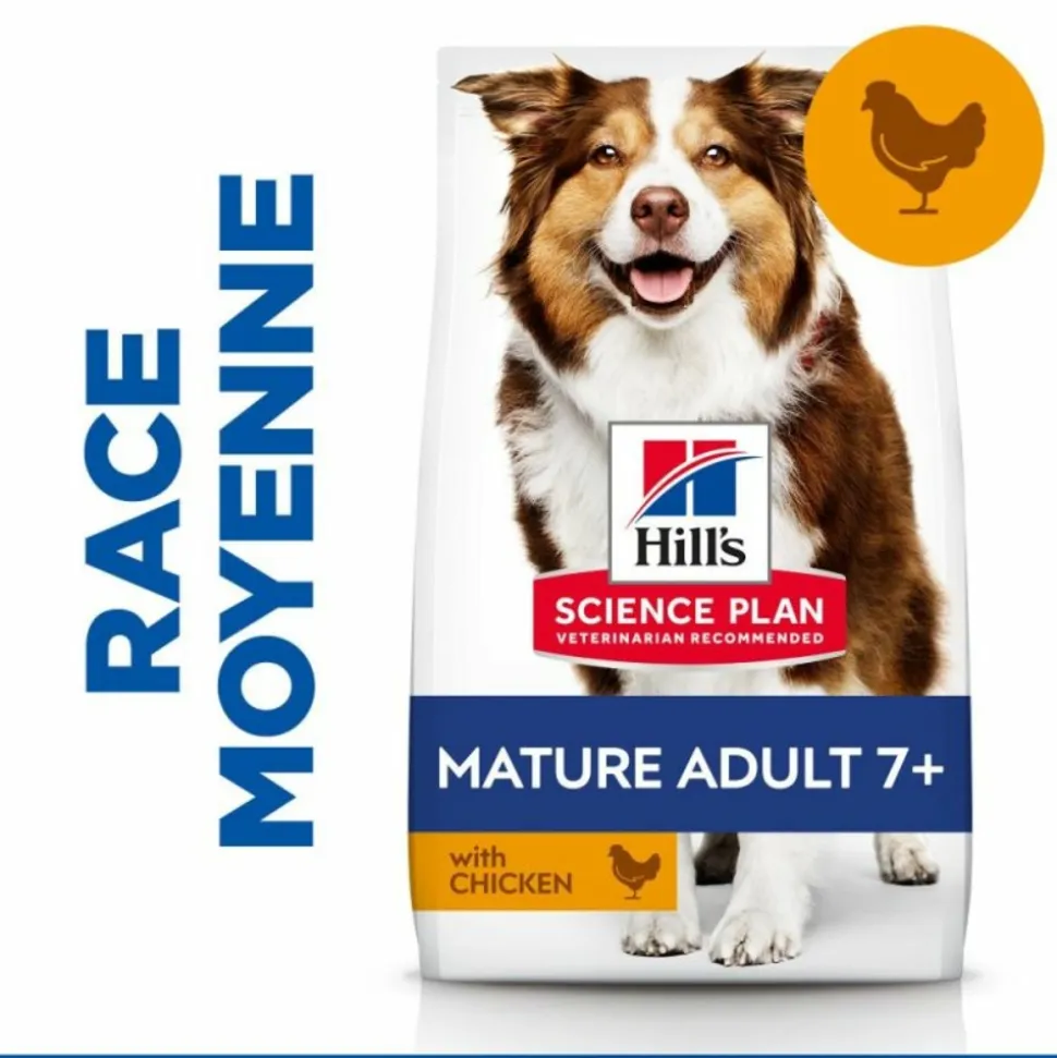 HILL'S - Croquettes chien science plan adult mature 7+ medium poulet - hill's 14 kg