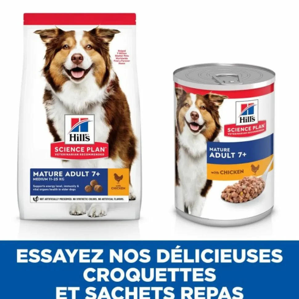 HILL'S - Croquettes chien science plan adult mature 7+ medium poulet - hill's 14 kg
