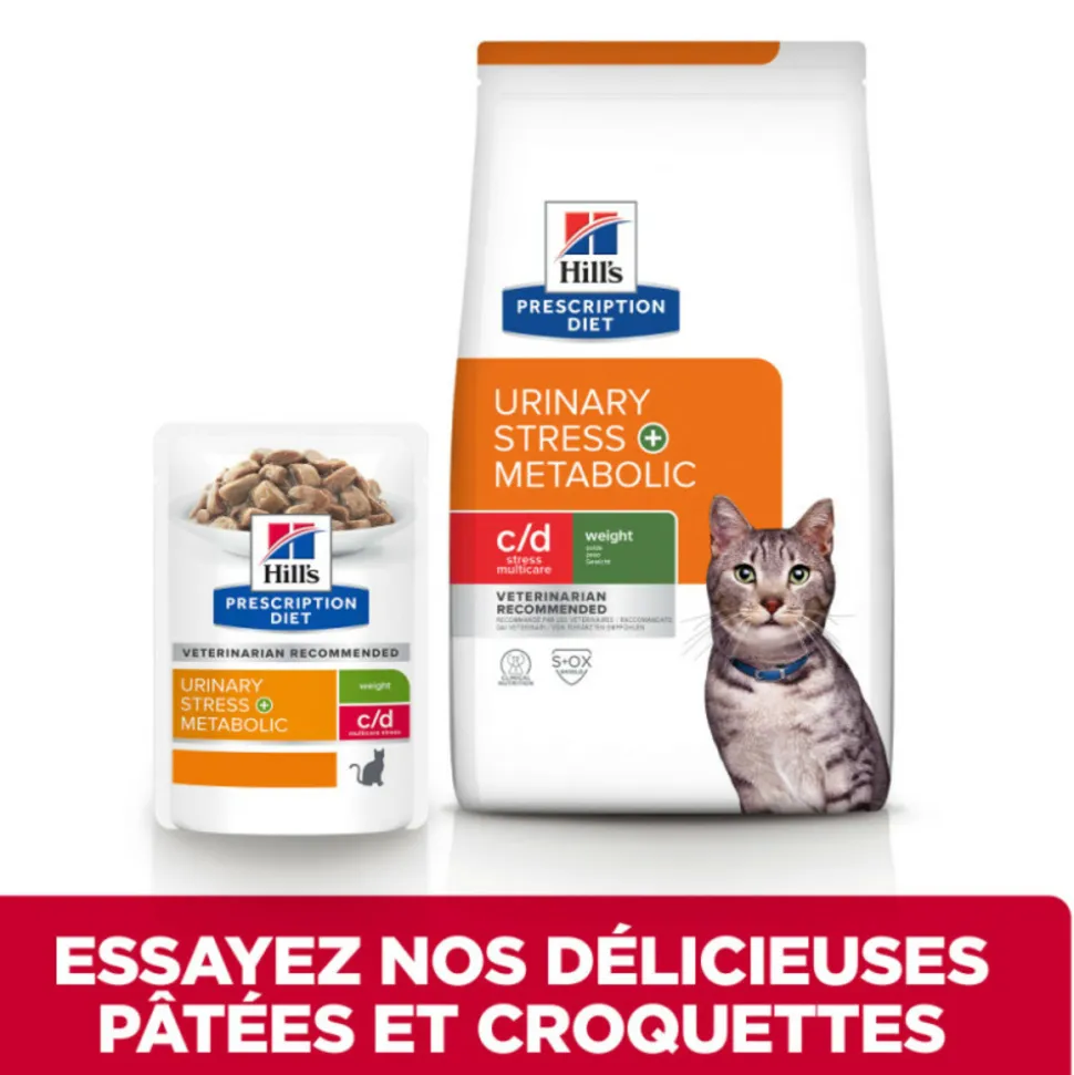 HILL'S - Patee chat adult prescription diets c/d urinary stress + metabolic (sachet) - hill's 12*85 g