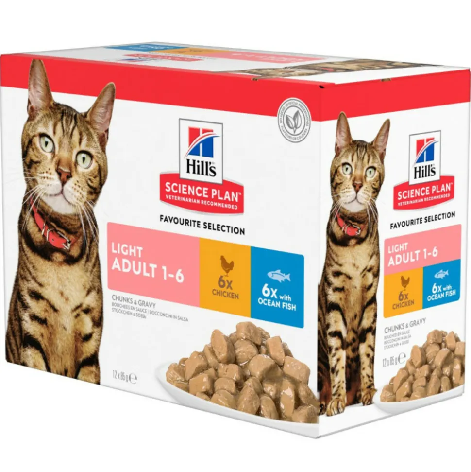 HILL'S - Patee chat science plan adult light mixte (sachet) - hill's 12*85 g