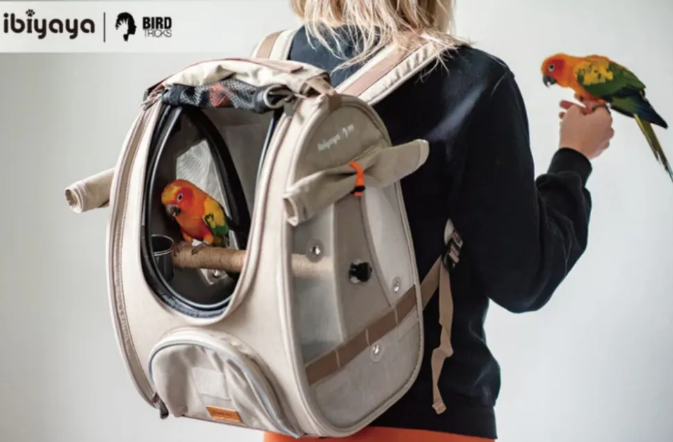 HOUSE OF PETS DELIGHT - Trackpack pour oiseaux, sac à dos avec perchoir, approuvé par les compagnies aériennes