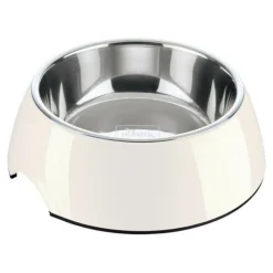HUNTER - Mangeoire pour chiens mélamine acier inoxydable blanc 160 ml (14,5 x 14,5 x 7 cm)