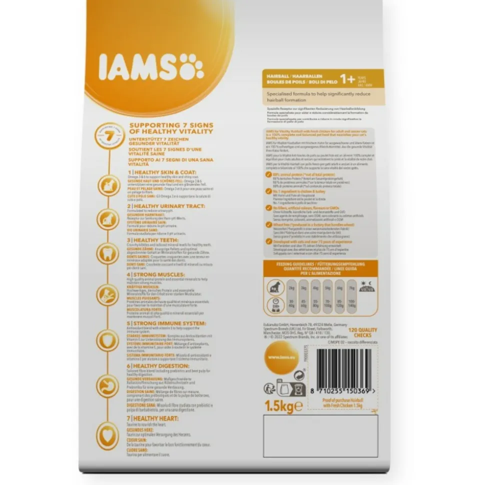 IAMS - Croquettes chat boule de poils - iams for vitality 10 kg
