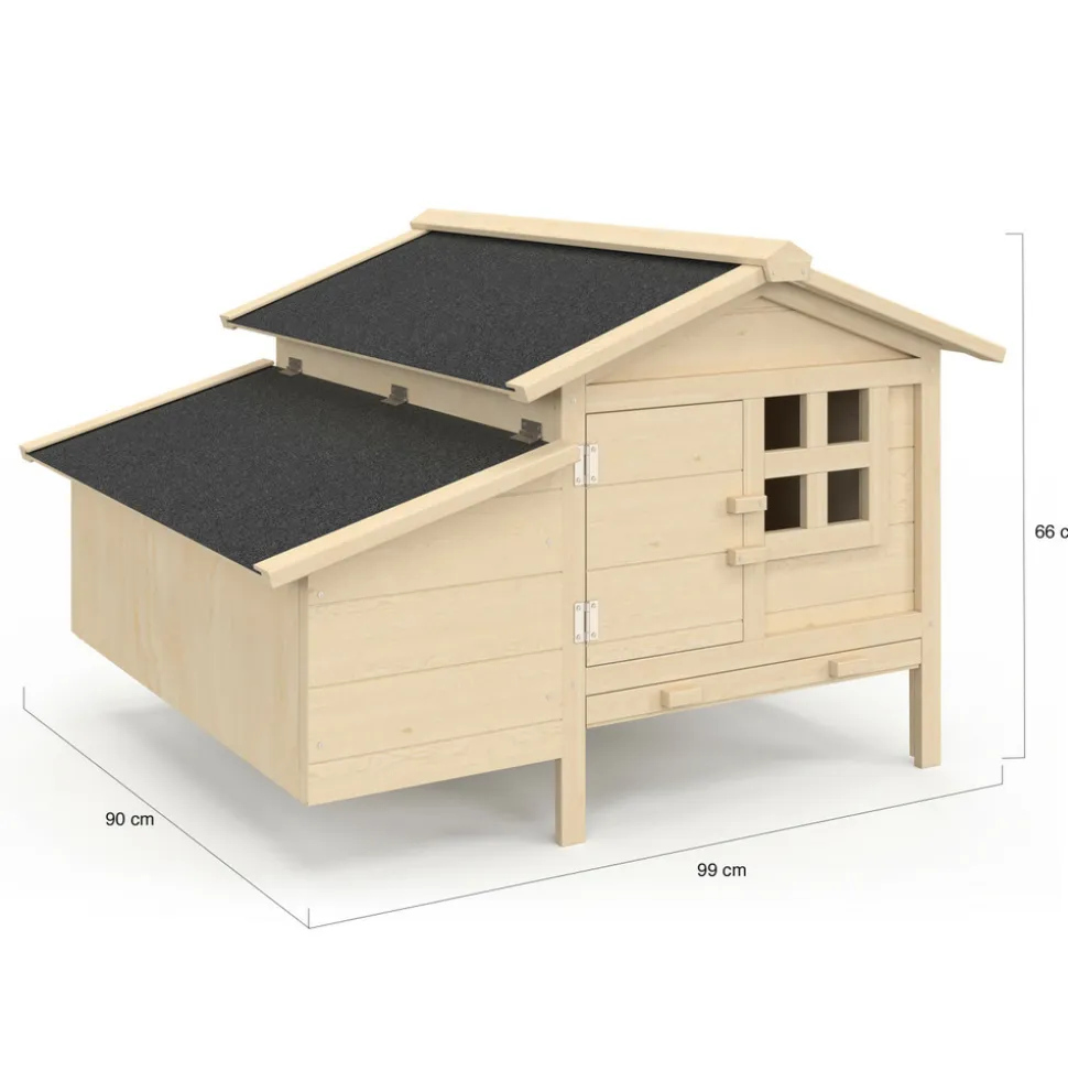 IDMARKET - Poulailler sur pilotis xxl avec pondoir en bois