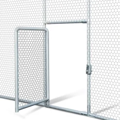 IDMARKET - Enclos poulailler dôme 22,5 m² parc grillagé 3x7,5 m avec porte latérale