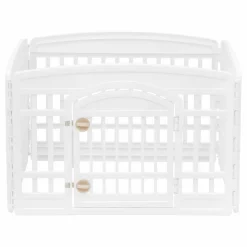 IRIS OHYAMA - Parc 4 panneaux et 1 porte verrouillable, l91.5 x p91.5 x h60cm,interieur/exterieur,pour chiens,lapins et chats,ci-604e,white/beige