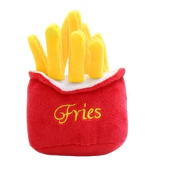 Jouets pour chiens en forme de hamburger, de frites, de glace, d'écrevisses, de bouteille de lait et de bonbons