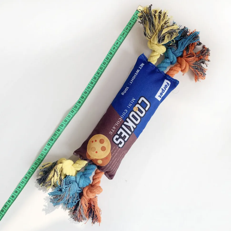 Jouets pour chiens - mcboson - corde couinante en forme de biscuit