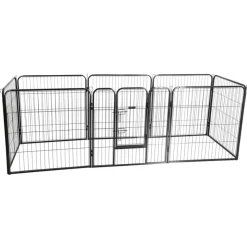 KERBL - Enclos d'extérieur avec porte pour animaux de compagnie noir