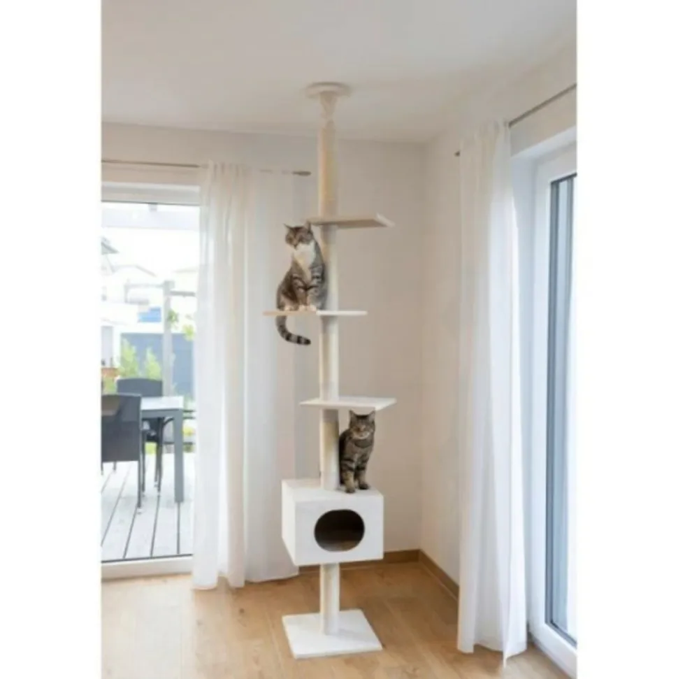 KERBL - Kerbl - arbre a chat ferdi - 38 x 38 x 240 a 260 cm - blanc - sisal