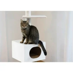 KERBL - Kerbl - arbre a chat ferdi - 38 x 38 x 240 a 260 cm - blanc - sisal