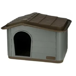 KERBL - Kerbl - maison extérieure pour chats - 60 x 51 x 41 cm - gris et marron - plastique