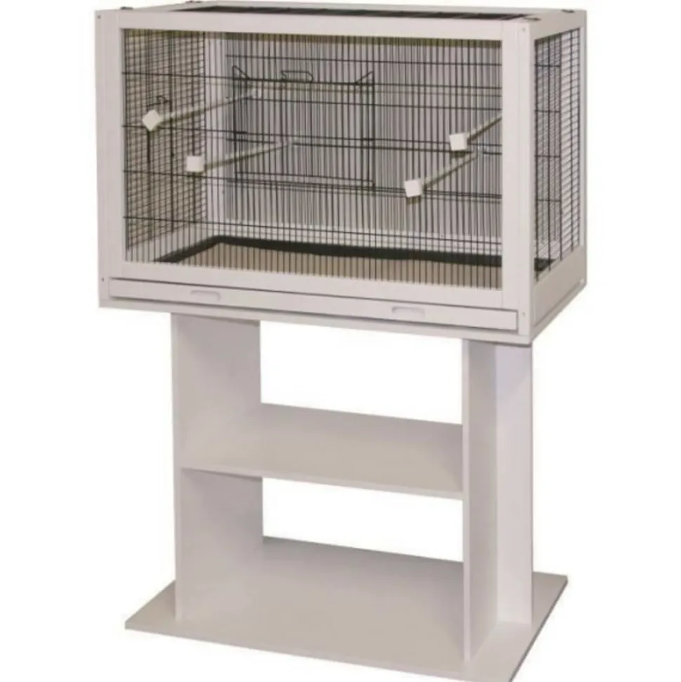 KERBL - Kerbl voliere en bois 100x50x60cm - blanc - meuble non fourni - pour oiseau