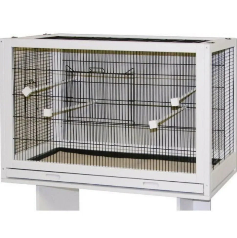 KERBL - Kerbl voliere en bois 100x50x60cm - blanc - meuble non fourni - pour oiseau