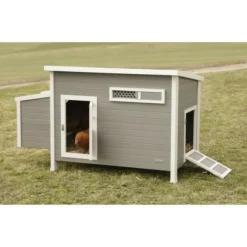 KERBL - Poulailler barney plastique 137x73x83 cm gris et blanc 423474