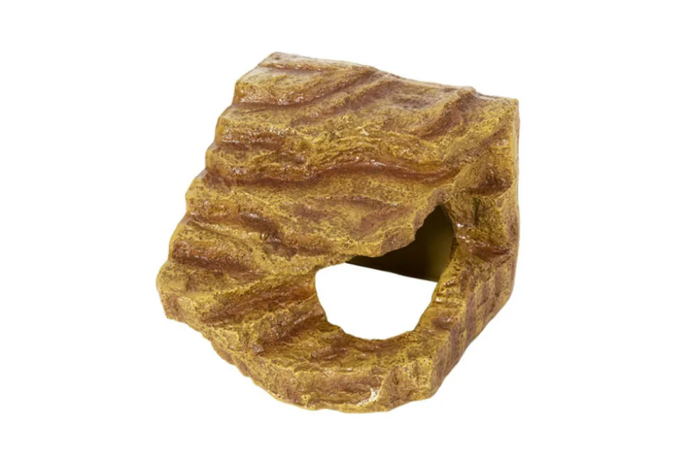 LA FERME TROPICALE - Cachette d'angle roche décorative 18 x 19 x 15,5 cm - grotte pour reptiles (lézards, serpents, tortues), amphibiens et invertébr