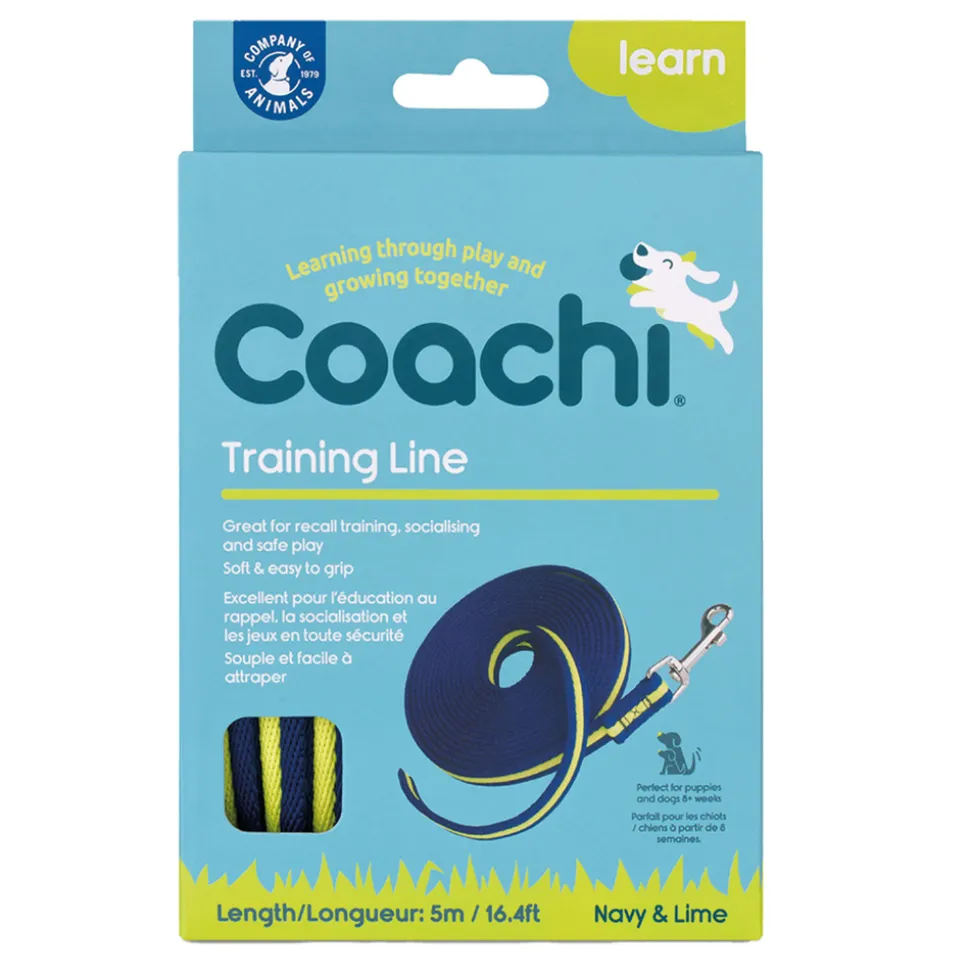 Longe coachi bleue marine et citron : 5 m