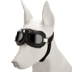 Lunettes de soleil pour animaux mcboson, monture noire, verres gris