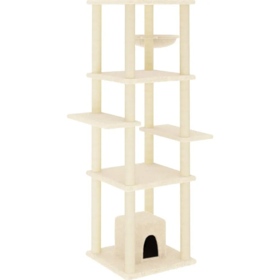 MAISON EXCLUSIVE - Arbre à chat avec griffoirs en sisal crème 154 cm