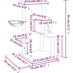 MAISON EXCLUSIVE - Arbre à chat avec griffoirs en sisal crème 95 cm