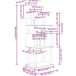 MAISON EXCLUSIVE - Arbre à chat avec griffoirs en sisal crème 166 cm