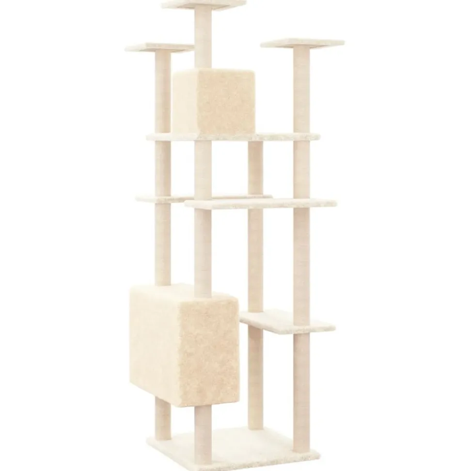 MAISON EXCLUSIVE - Arbre à chat avec griffoirs en sisal crème 162 cm