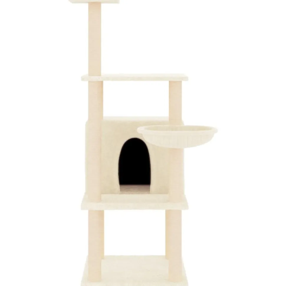 MAISON EXCLUSIVE - Arbre à chat avec griffoirs en sisal crème 132 cm