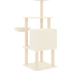 MAISON EXCLUSIVE - Arbre à chat avec griffoirs en sisal crème 132 cm