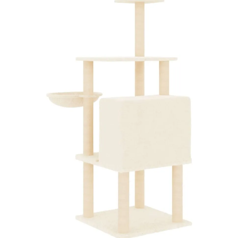 MAISON EXCLUSIVE - Arbre à chat avec griffoirs en sisal crème 132 cm