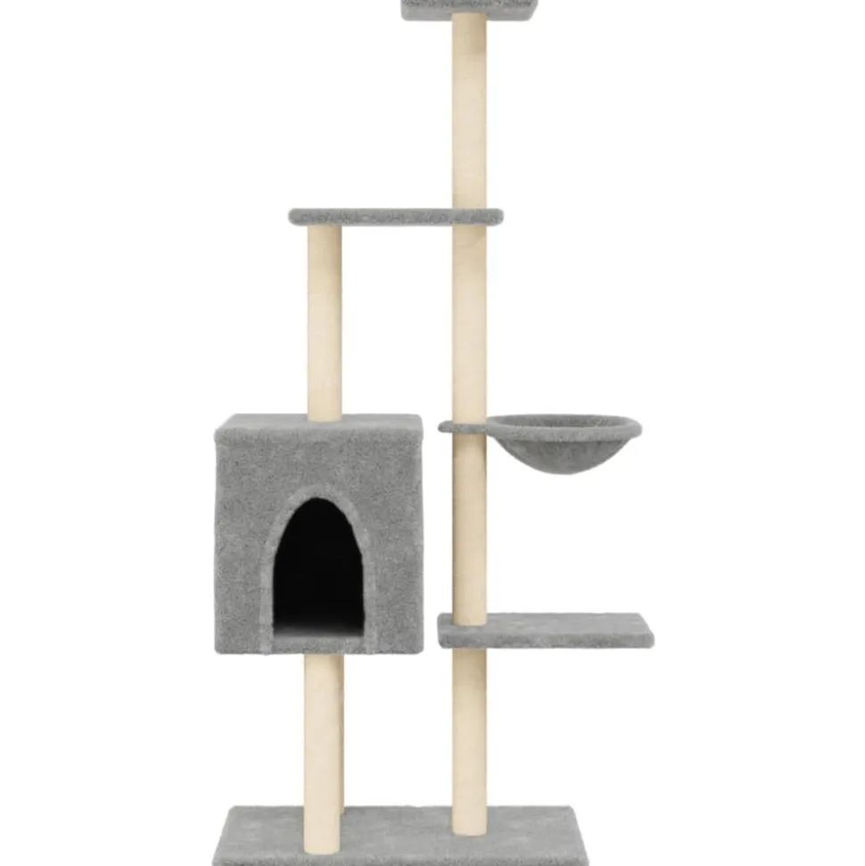 MAISON EXCLUSIVE - Arbre à chat avec griffoirs en sisal gris clair 145 cm