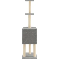 MAISON EXCLUSIVE - Arbre à chat avec griffoirs en sisal gris clair 145 cm