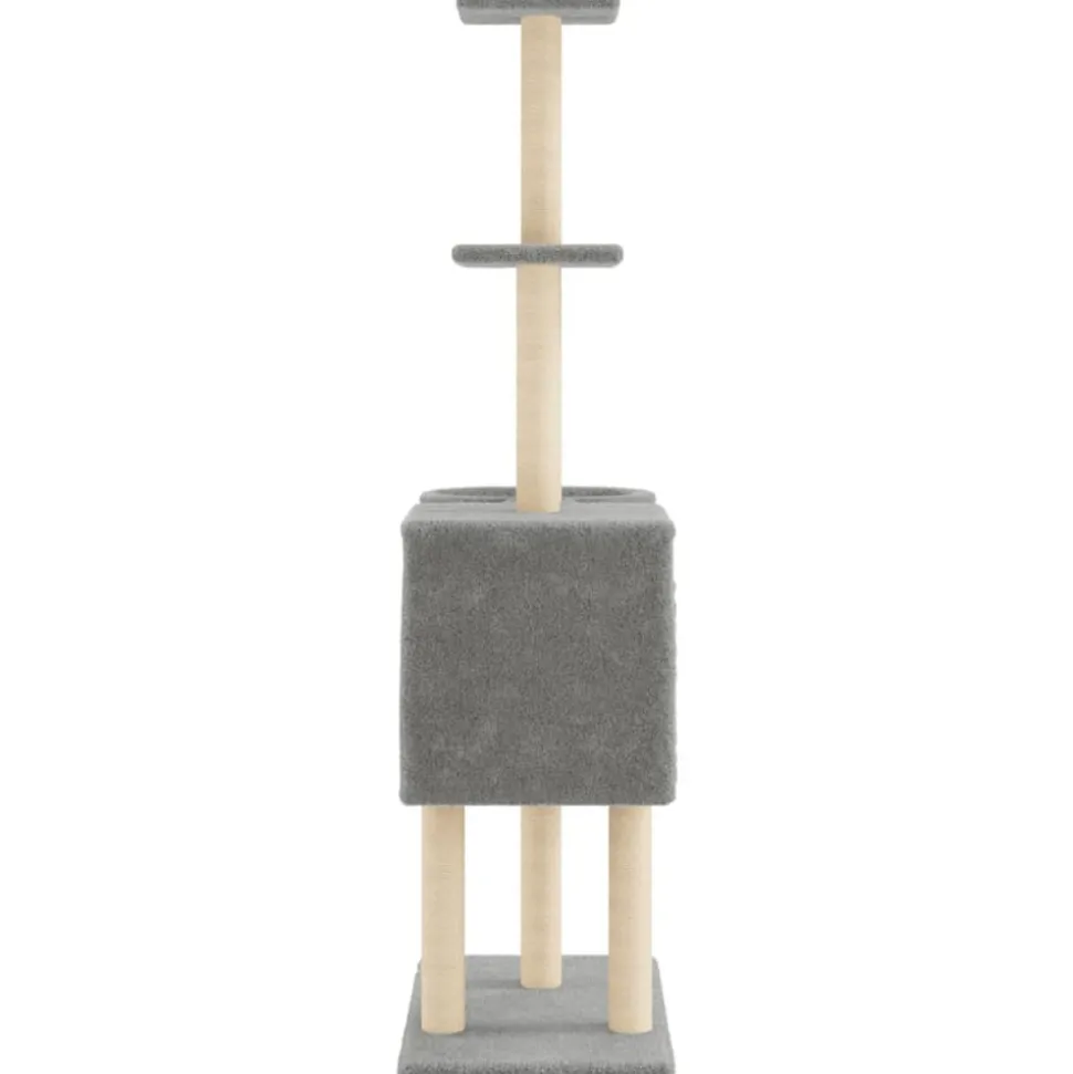 MAISON EXCLUSIVE - Arbre à chat avec griffoirs en sisal gris clair 145 cm
