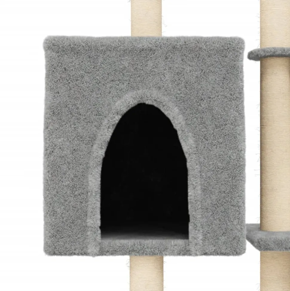MAISON EXCLUSIVE - Arbre à chat avec griffoirs en sisal gris clair 145 cm