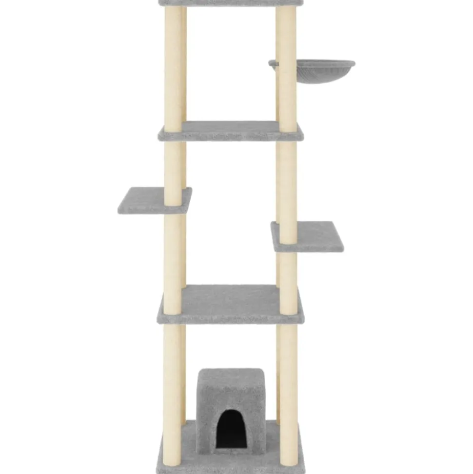MAISON EXCLUSIVE - Arbre à chat avec griffoirs en sisal gris clair 154 cm