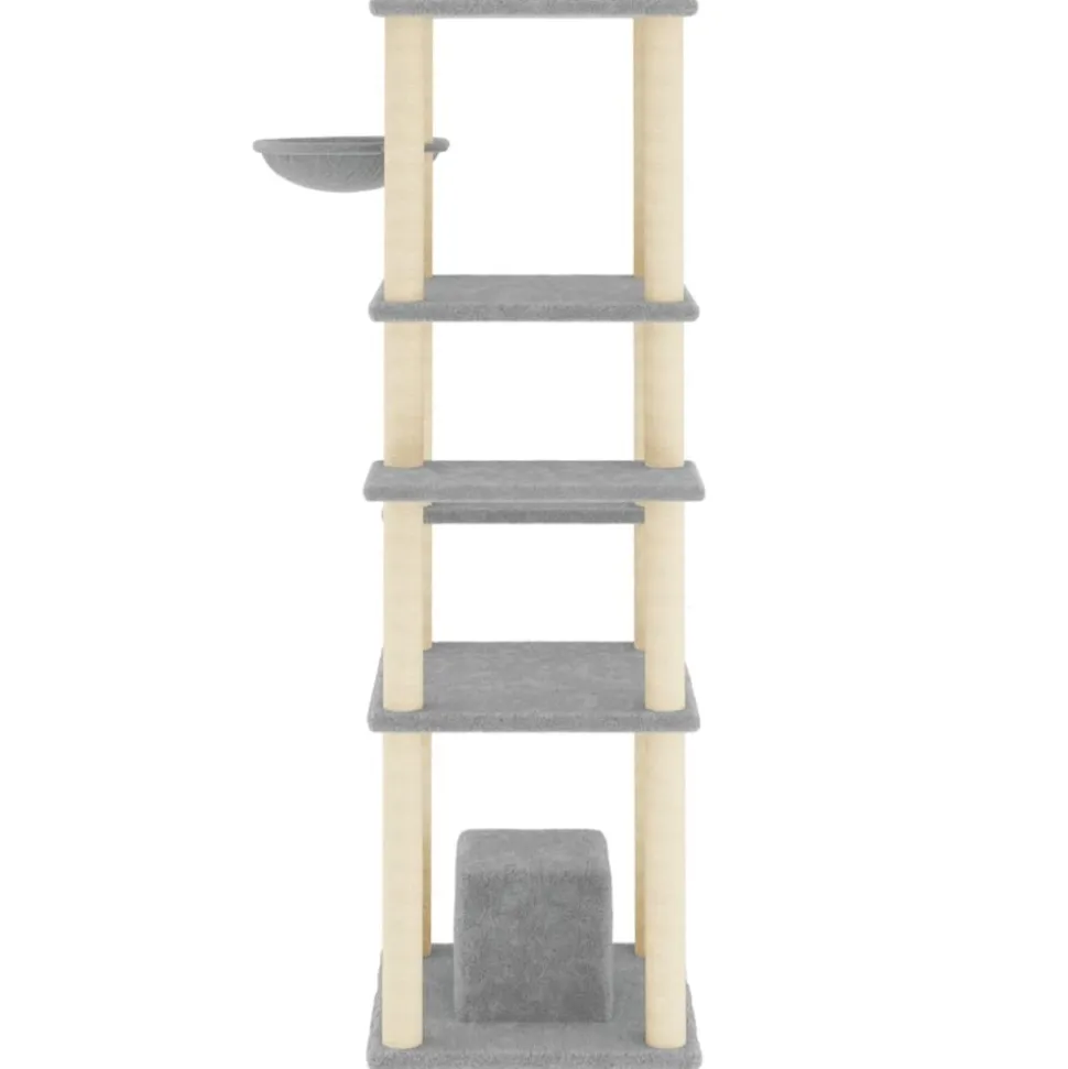 MAISON EXCLUSIVE - Arbre à chat avec griffoirs en sisal gris clair 154 cm