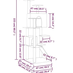 MAISON EXCLUSIVE - Arbre à chat avec griffoirs en sisal gris clair 153 cm
