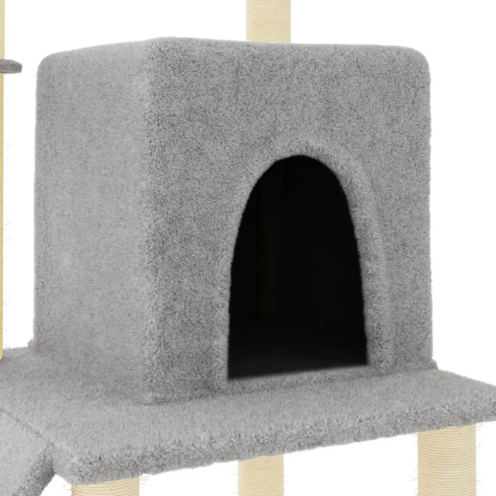 MAISON EXCLUSIVE - Arbre à chat avec griffoirs en sisal gris clair 96,5 cm