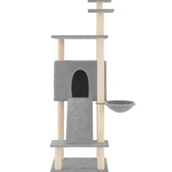 MAISON EXCLUSIVE - Arbre à chat avec griffoirs en sisal gris clair 153 cm