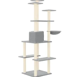 MAISON EXCLUSIVE - Arbre à chat avec griffoirs en sisal gris clair 167 cm