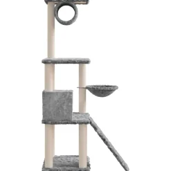 MAISON EXCLUSIVE - Arbre à chat avec griffoirs en sisal gris clair 131 cm