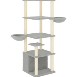 MAISON EXCLUSIVE - Arbre à chat avec griffoirs en sisal gris clair 147 cm