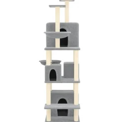 MAISON EXCLUSIVE - Arbre à chat avec griffoirs en sisal gris clair 180 cm