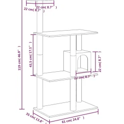 MAISON EXCLUSIVE - Arbre à chat avec griffoirs en sisal gris clair 119 cm