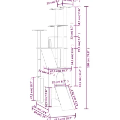 MAISON EXCLUSIVE - Arbre à chat avec griffoirs en sisal gris clair 190 cm