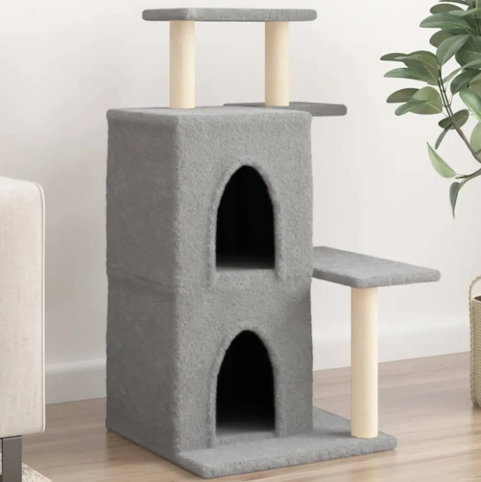 MAISON EXCLUSIVE - Arbre à chat avec griffoirs en sisal gris clair 97 cm