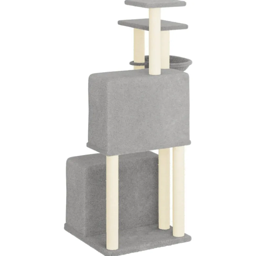 MAISON EXCLUSIVE - Arbre à chat avec griffoirs en sisal gris clair 122 cm