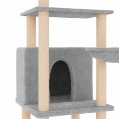 MAISON EXCLUSIVE - Arbre à chat avec griffoirs en sisal gris clair 132 cm