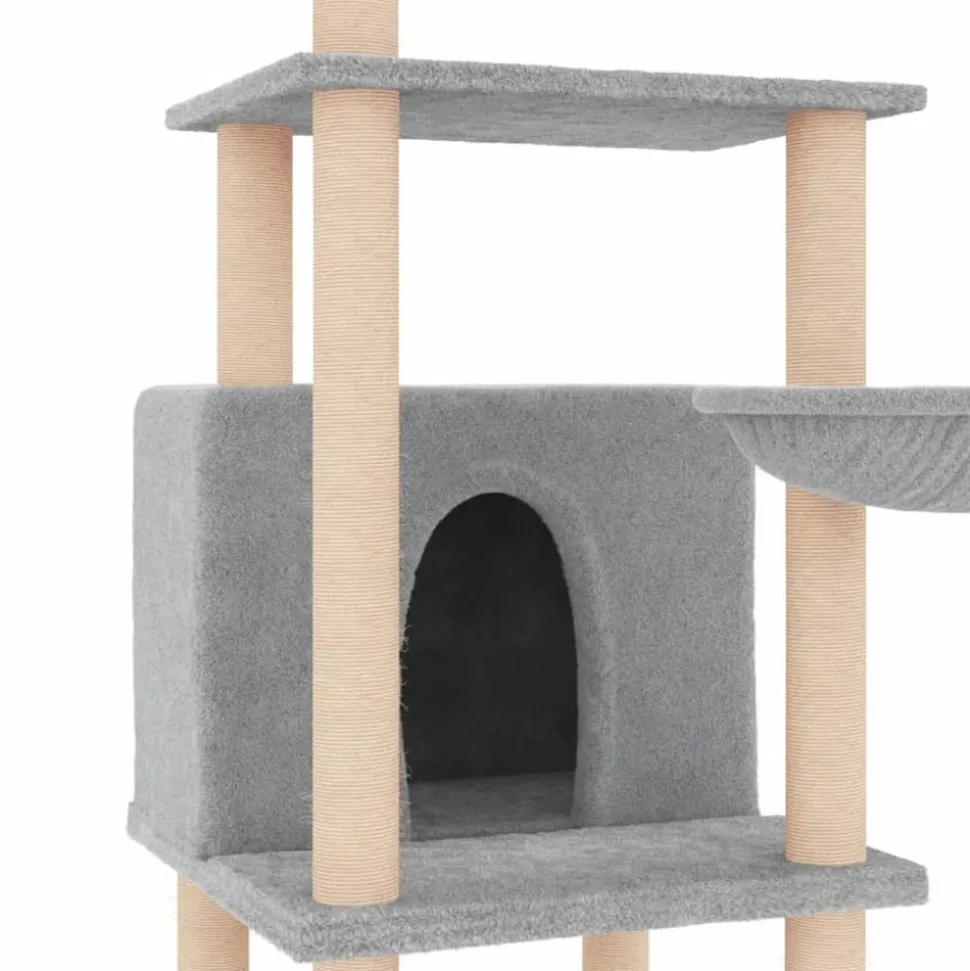 MAISON EXCLUSIVE - Arbre à chat avec griffoirs en sisal gris clair 132 cm